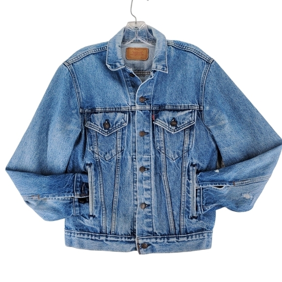 VTG Levis Trucker Denim Jacket Wmn 18 M Blue Jean Bomber USA Made 70506 0217 - Picture 16 of 16